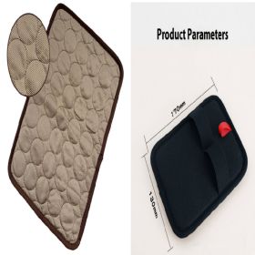 Pet Dog Cat Ice Silk Cold Nest Pad For Cooling In Summer (Option: Brown set-70x56cm)