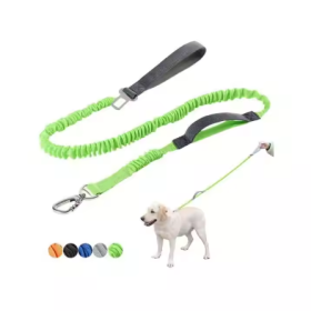 YT Pet Dog Explosion Proof Impact Leash, Heavy Duty Dog Leash With Padded Double Handle Car Seat Belts, 4-6 Feet Long (Option: M-Blue)