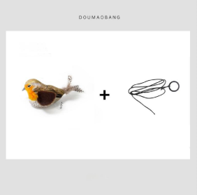 Cute Bird Design Cat Teaser Toy, SimulationParrot Cat Teaser Toy, Interactive Cat Teaser Toy,Pet Supplies Catbirdtoy Catnip (Option: Gray orange)